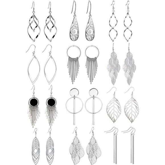 12 Pairs Drop Dangle Earrings boho Fashion Jewelry Vintage Statement Boho Trendy - Picture 1 of 7